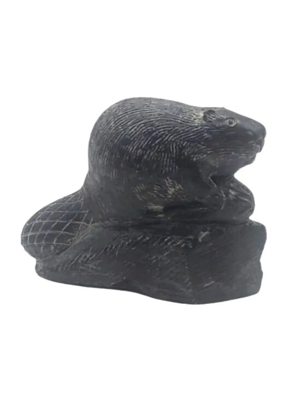 Edmund Wolf Originals Beaver Figurine Resin Inuit Design Canada Collectible Vtg